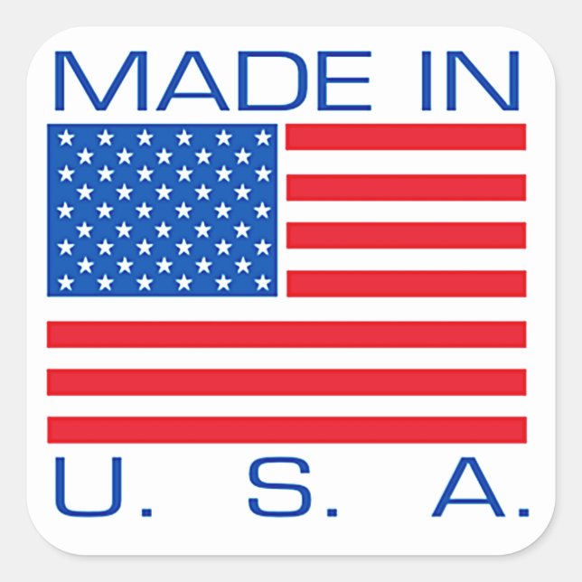 Sticker Carré Fabriqué aux États-Unis (Devant)