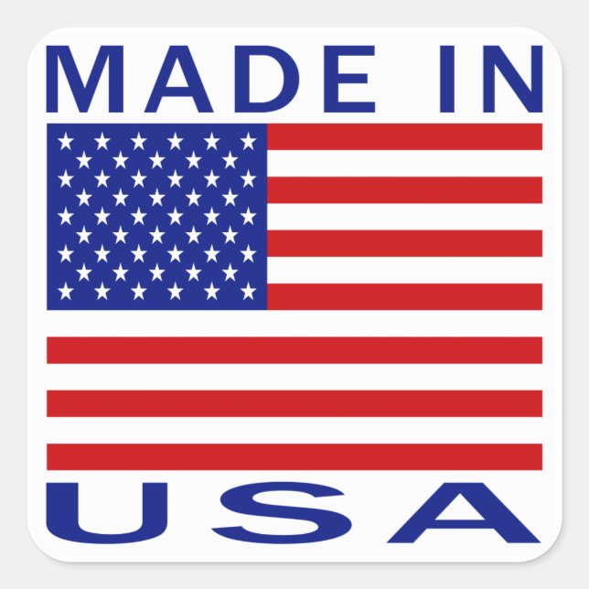 Sticker Carré Fabriqué Aux États-Unis (Devant)
