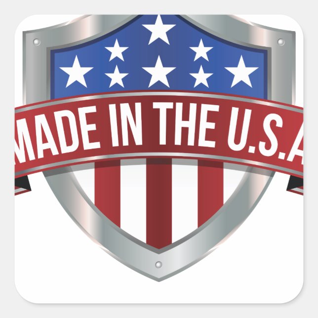 Sticker Carré Fabriqué aux Etats-Unis (Devant)