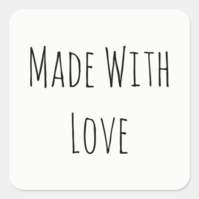 Sticker Carré Fabriqué avec amour (Devant)