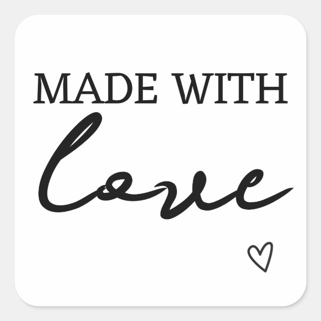 Sticker Carré Fabriqué avec amour (Devant)