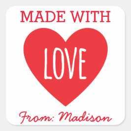 Sticker Carré Fabriqué avec amour