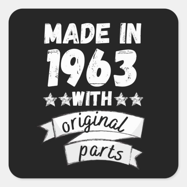 Sticker Carré fabriqués en 1963 avec pièces d'origine, (Devant)