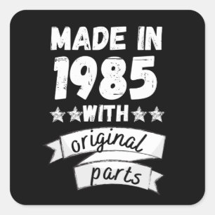 Sticker Carré fabriqués en 1985 avec des pièces d'origine,