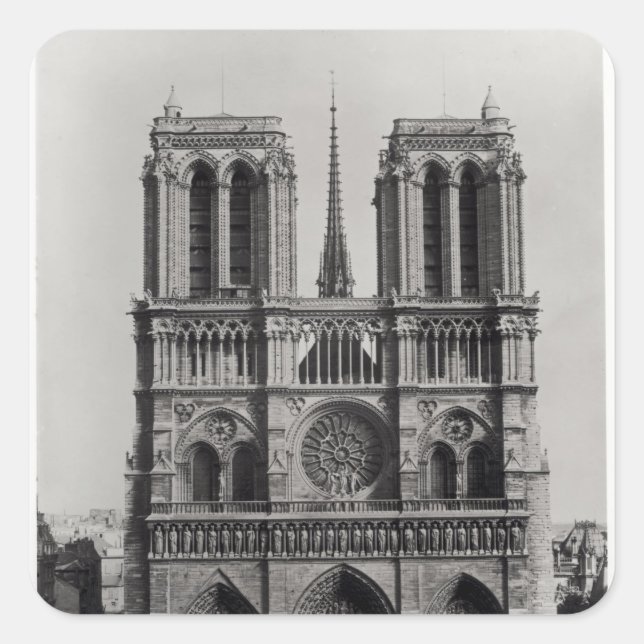 Sticker Carré Façade Notre-Dame, Paris, fin 19e siècle (Devant)