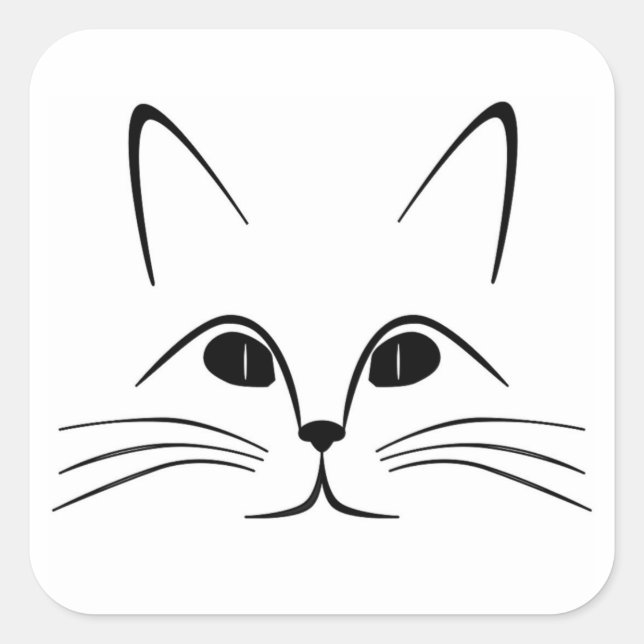 STICKER CARRÉ FACE CAT (Devant)