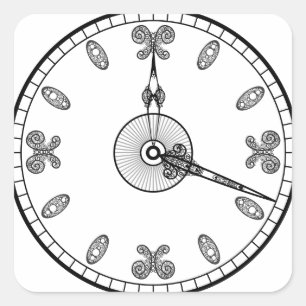 Sticker Carré Face de l'horloge