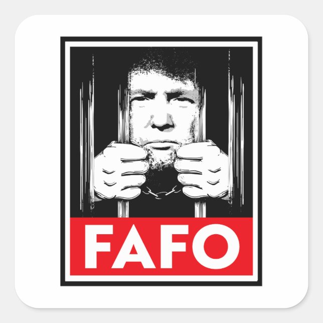 Sticker Carré FAFO anti-Trump (Devant)