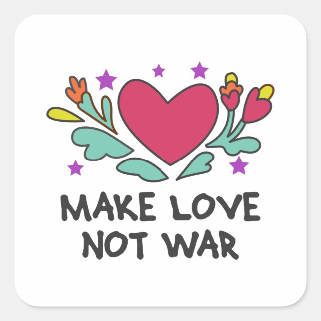 Sticker Carré Faire l'amour pas la guerre (Devant)