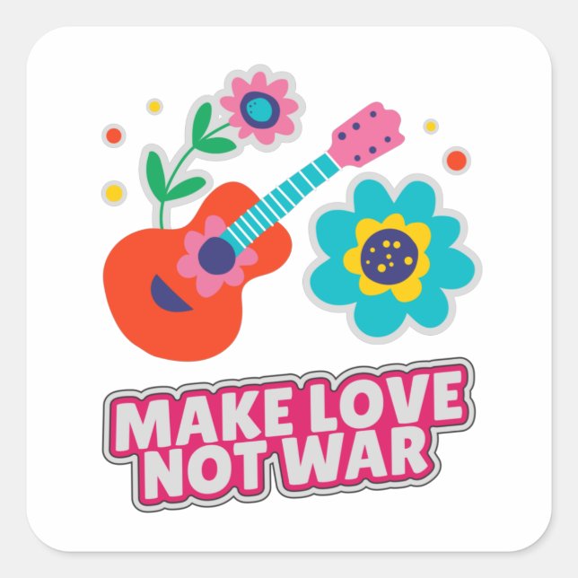 Sticker Carré Faire l'amour pas la guerre (Devant)