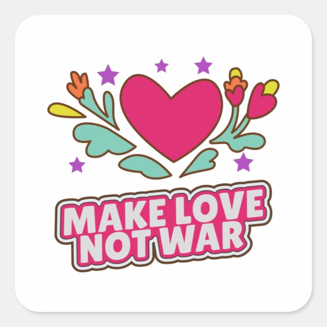 Sticker Carré Faire l'amour pas la guerre (Devant)
