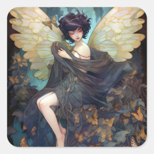Sticker Carré Fairy Girl'Imaginaire Art