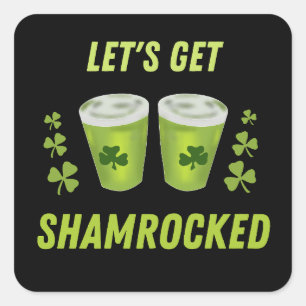 Sticker Carré Faisons-nous fêter la Saint-Patrick