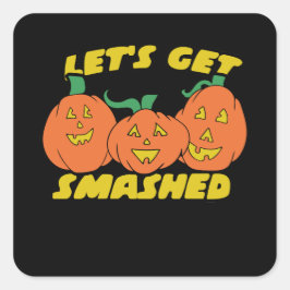 Sticker Carré Faisons une fête d'halloween rigolote