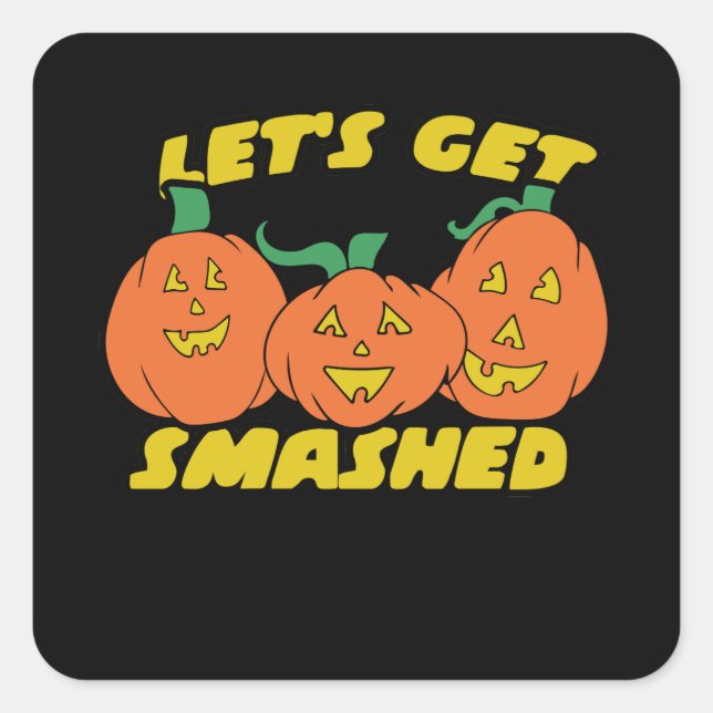 Sticker Carré Faisons une fête d'halloween rigolote (Devant)