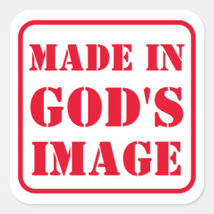 Sticker Carré Fait à l'image de DIEU