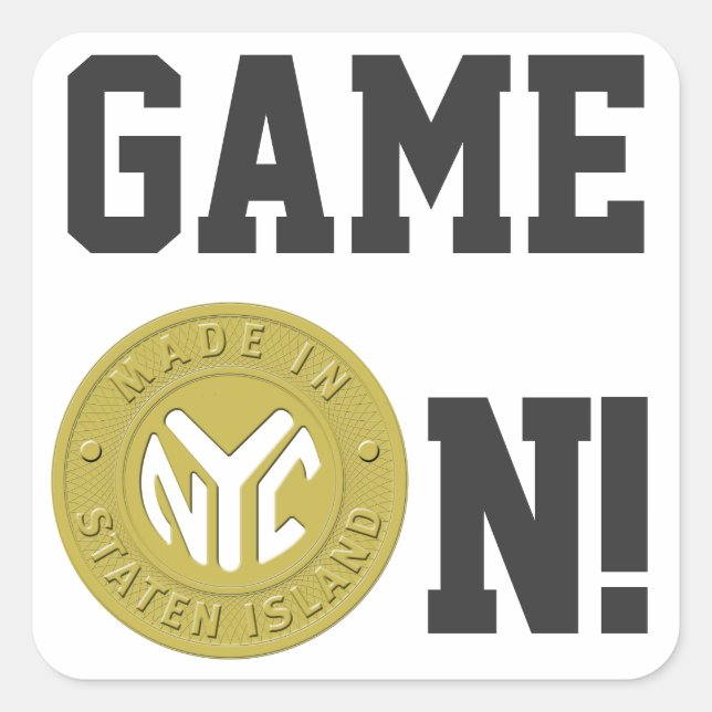 Sticker Carré Fait À New York Staten Island (Devant)
