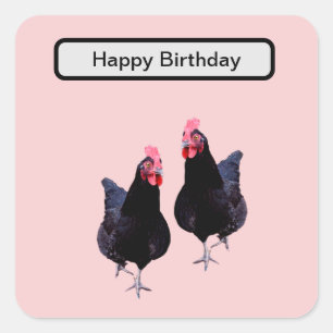 Sticker Carré Faites La Tournée Des Poulets Noirs,