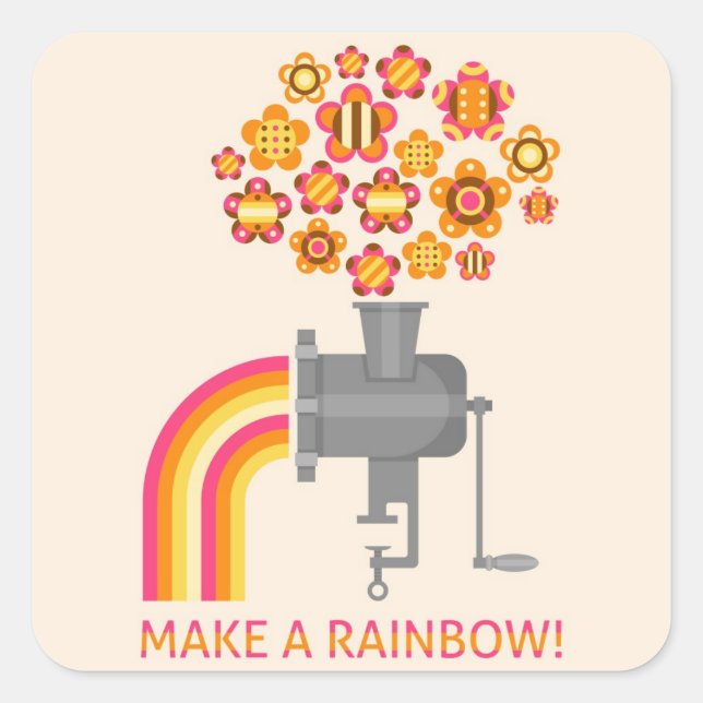 Sticker Carré Faites un arc-en-ciel ! (Devant)