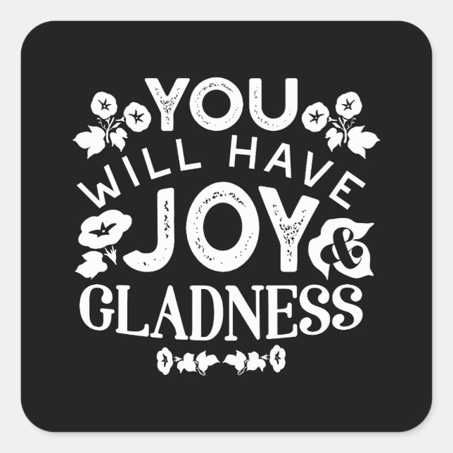 Sticker Carré Faith and Happiness – Joy and Gladness Quotes (Devant)