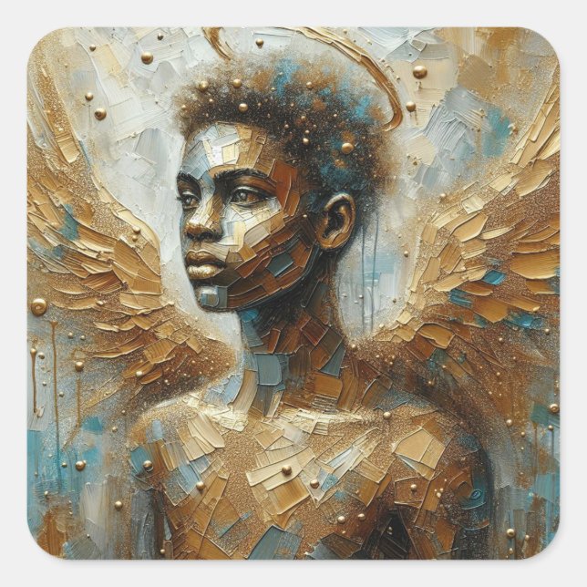 Sticker Carré Faithel Angel - Collection d'art Angel Series (Devant)