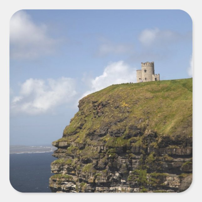 Sticker Carré Falaises pittoresques de Moher et tour O'Brien. (Devant)