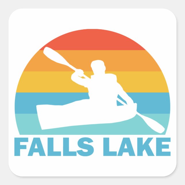 Sticker Carré Falls Lake North Carolina Kayak (Devant)