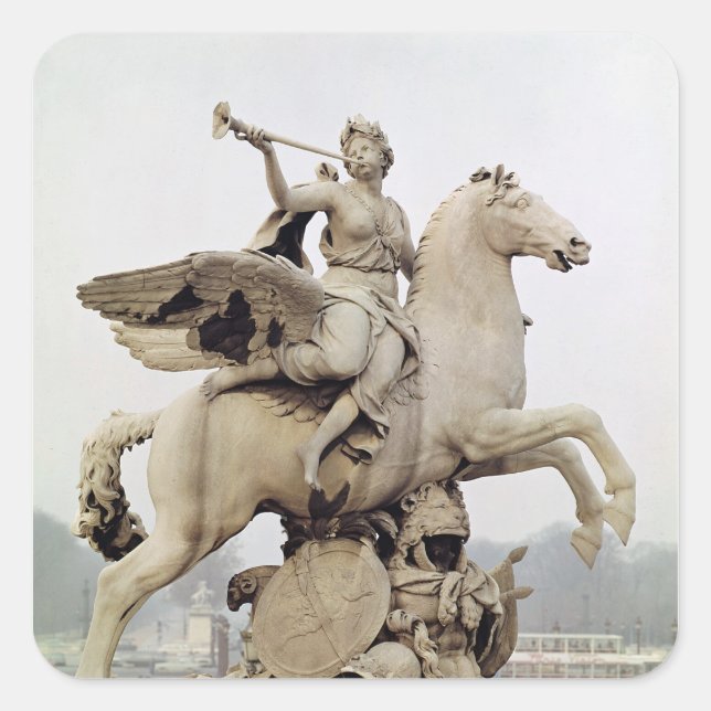 Sticker Carré Fame Riding Pegasus 1699-1702 (Devant)