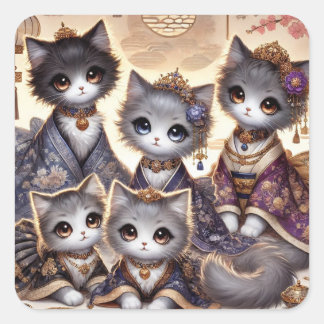 Sticker Carré Famille japonaise Wa-lolita