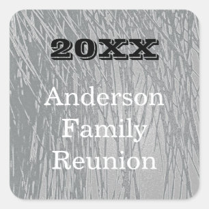 Sticker Carré Family Reunion Elegant Silver Lines Événement Abst