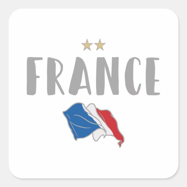 Sticker Carré Fan de football France Chemise Française (Devant)