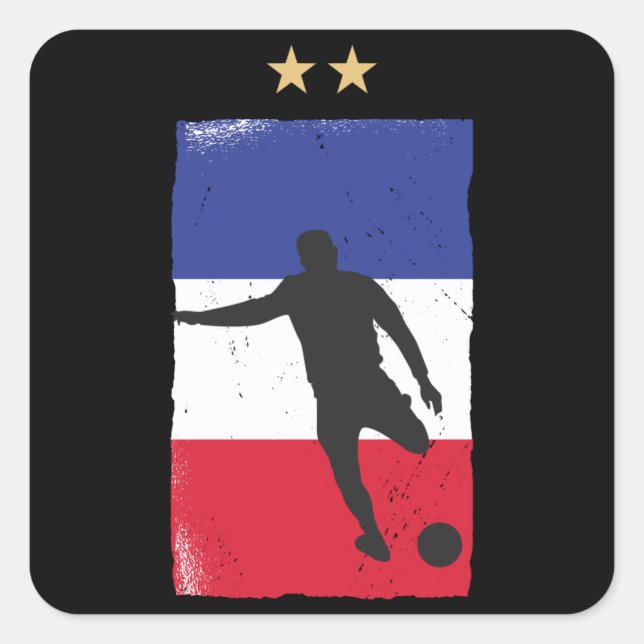 Sticker Carré Fan de football France Chemise Française (Devant)