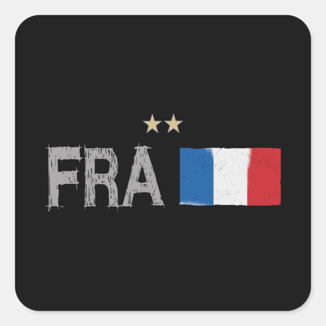 Sticker Carré Fan de football France Chemise Française (Devant)