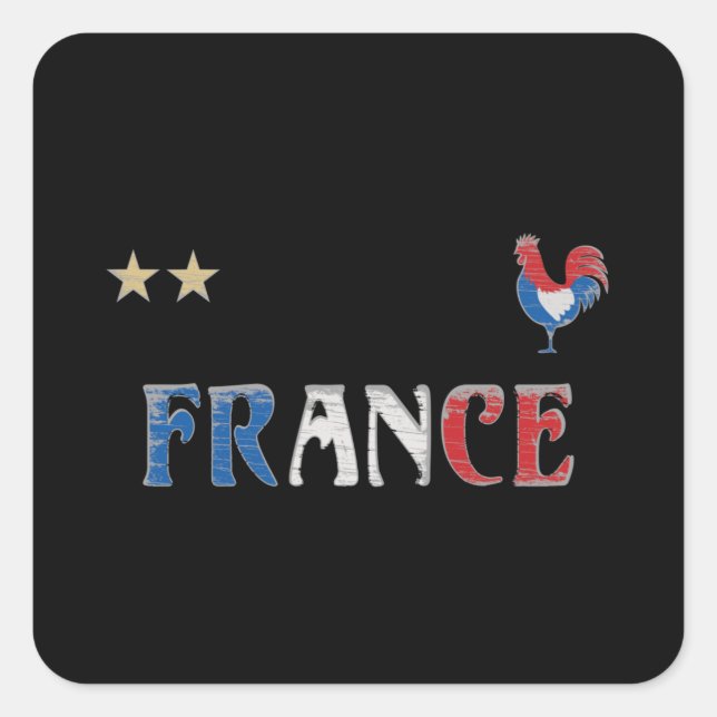 Sticker Carré Fan de football France Chemise Française (Devant)
