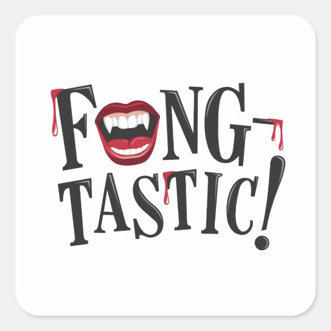 Sticker Carré Fang-tastic ! (Devant)