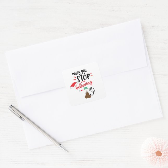 Sticker Carré Fantaisie de Noël (Enveloppe)