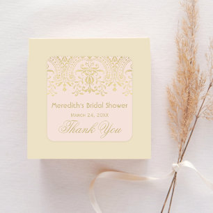 Sticker Carré Fard Doré Glamour Mariage Réception de Mariée