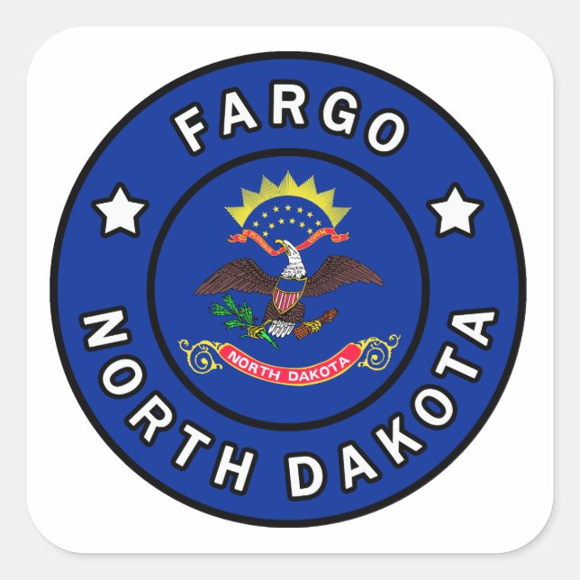 Sticker Carré Fargo Dakota du Nord (Devant)