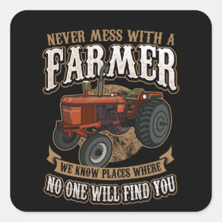 Sticker Carré Farmer drôle