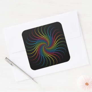 Sticker Carré Fascinante spirale arc-en-ciel
