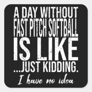 Sticker Carré Fast Pitch Softball drôle idée cadeau