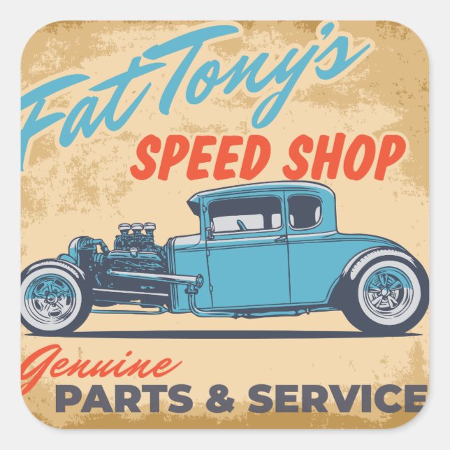 Sticker Carré Fat Tony's Speed Shop (Devant)