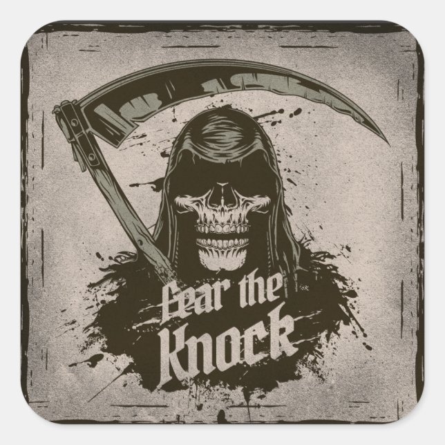 Sticker Carré Faucheuse Craignez le Coup (Devant)