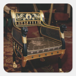 Sticker Carré Fauteuil sculpté avec détails dorés