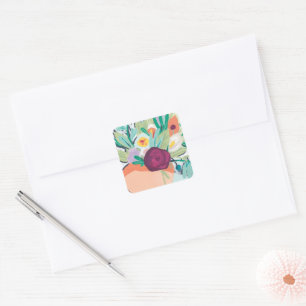 Sticker Carré Fauvist Floral II