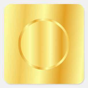 Sticker Carré Faux Gold Metallic Look Blank Modèle Élégant