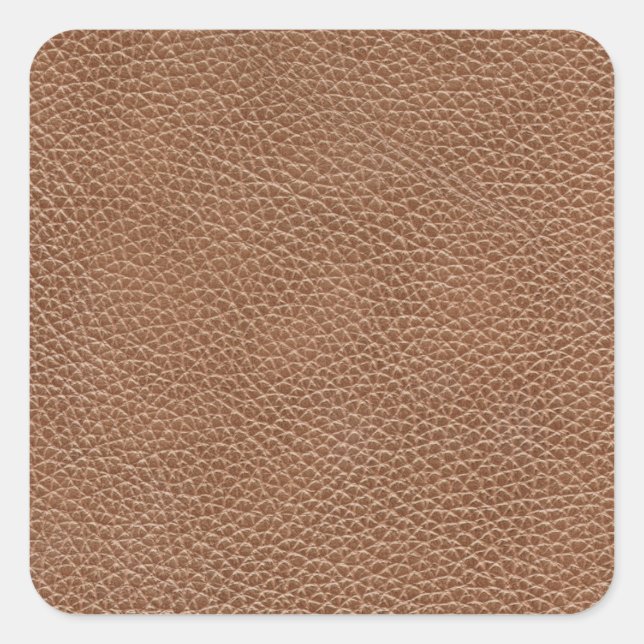 Sticker Carré Faux leather natural brown (Devant)