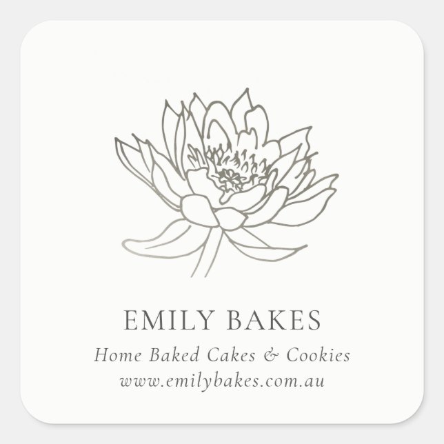 STICKER CARRÉ FAUX SILVER LOTUS FLOTUS PROFESSIONNEL D'AFFAIRES (Devant)