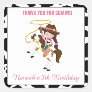 Sticker Carré Faveur carrée d'anniversaire d'étiquettes