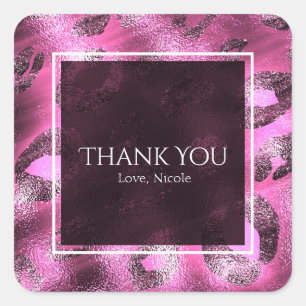 Sticker Carré Faveur de fête Impression léopard Rose Glamour